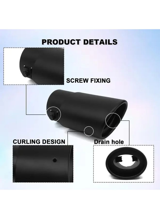 Universal Adjustable Car Exhaust Tip 2 5 To 3 3 Inch Chrome Tailpipe Silvery Straight - Image 5