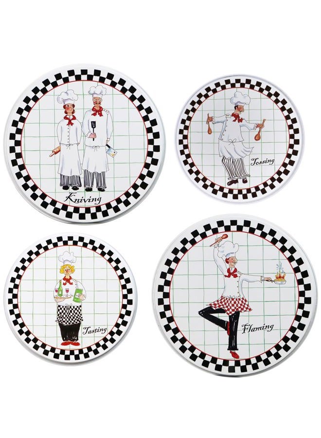 Reston Lloyd , Burner Covers For Electric Stovetop, Decorative Lightweight Tin Covers, Set of 4 (2-8 inch & 2-10 inch), Conceals Messy Drip Pans, Chef  - Image 1