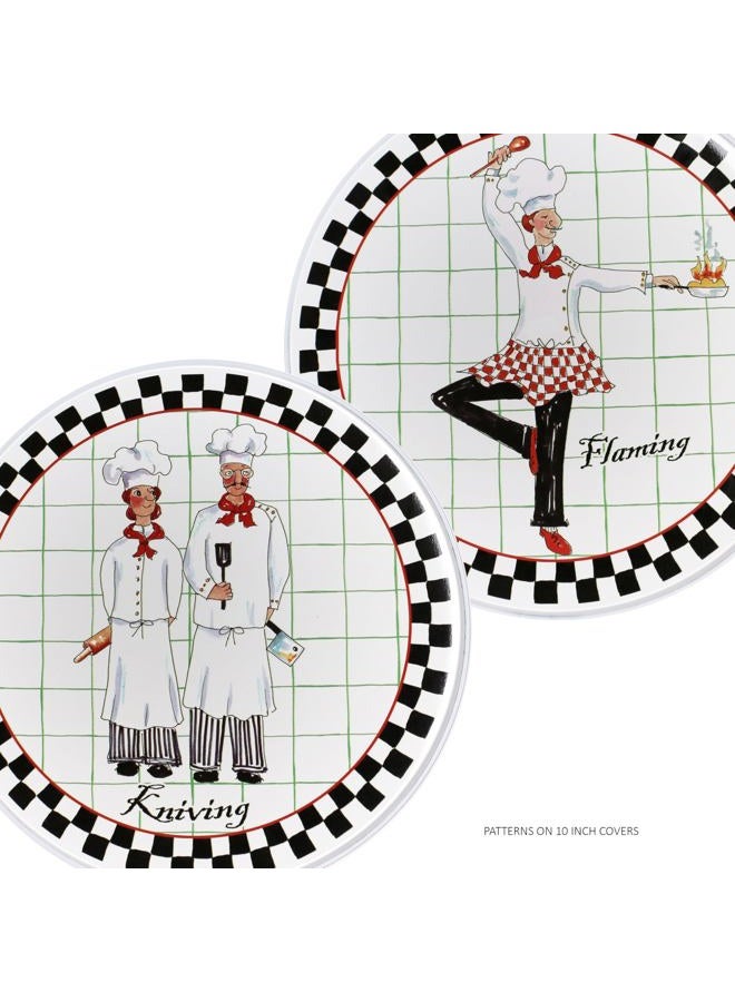 Reston Lloyd , Burner Covers For Electric Stovetop, Decorative Lightweight Tin Covers, Set of 4 (2-8 inch & 2-10 inch), Conceals Messy Drip Pans, Chef  - Image 2