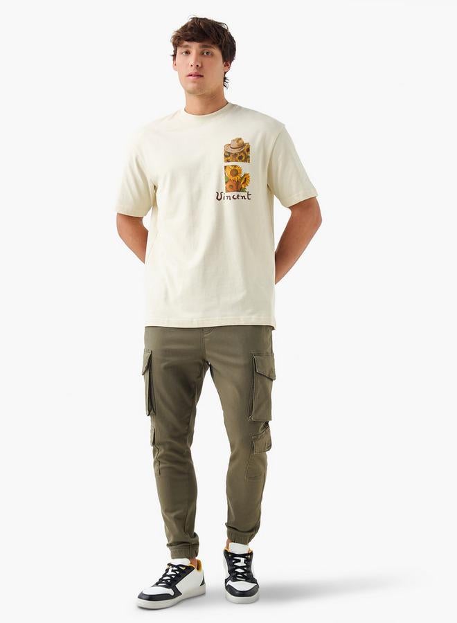 SP Characters Van Gogh Print T-shirt with Crew Neck and Short Sleeves - Image 2