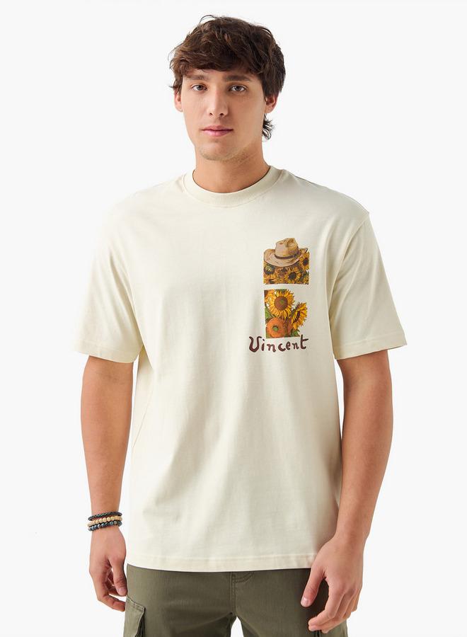 SP Characters Van Gogh Print T-shirt with Crew Neck and Short Sleeves - Image 3