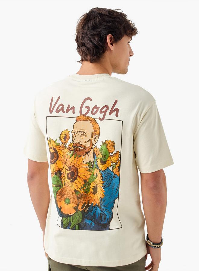 SP Characters Van Gogh Print T-shirt with Crew Neck and Short Sleeves - Image 1