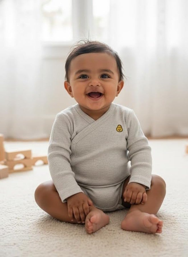 ماسيلو بدلة أطفال من ماسيلو، مصنوعة من القطن العضوي المحبوك، بأكمام طويلة، مناسبة للجنسين، من عمر 0 إلى 3 أشهر - لون الأفوكادو - Image 2