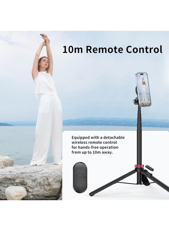 ULANZI 61'' Magnetic Selfie Stick Phone Tripod with Wireless Remote, Extendable Cell Phone Tripod Stand, Compatible with MagSafe, Cellphone Tripod for iPhone 15 14 13 12 Series and Android Phones - Image 4