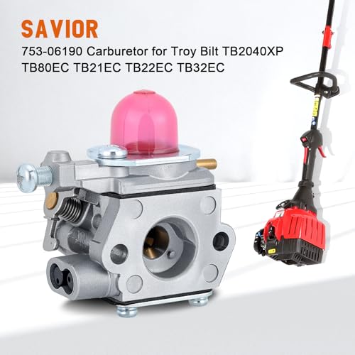 Savior كربوراتير سيفيور 753-06190 لآلة الحش بولينز BL110 BL160 BL125 ويديتير تروي بيلت TB2040XP TB80EC TB21EC TB22EC TB32EC TB42BC بديل WT-973 753-06423 - Image 3