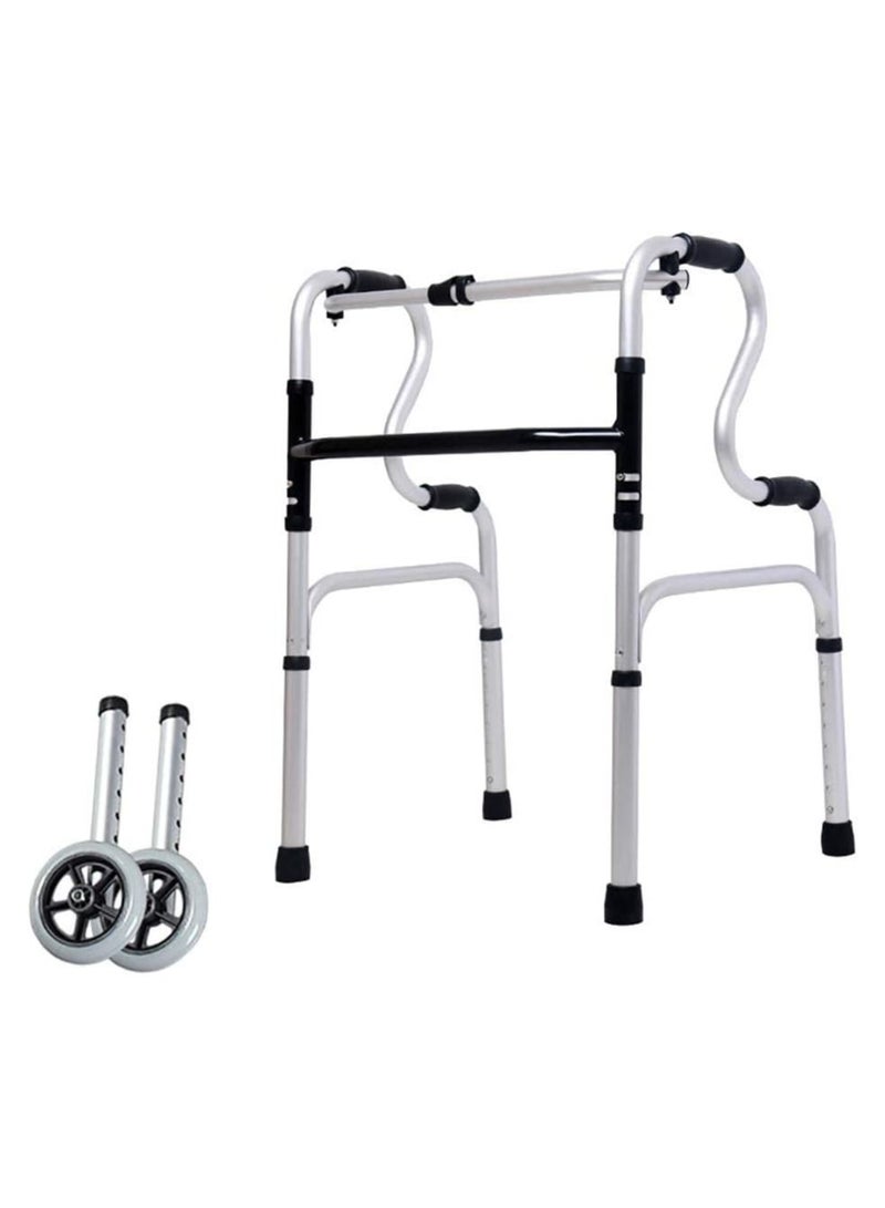 DubaiGallery Walkers for the Elderly 2 Wheels Old Walker Aluminum Alloy Walking Aid PE Seat Board Rehabilitation Walking Training - Image 2