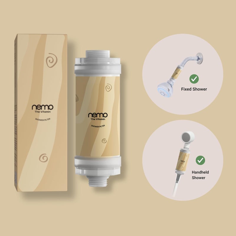 NEMO Vitamin Showerfilter (Relaxy Woody Scent) – Advanced Chlorine & Rust Removal | Vitamin C + Glycerin Enriched |Moisturising Filter for Soft Skin & Hair | Korean Water Purifier Technology | 1 Unit - Image 2