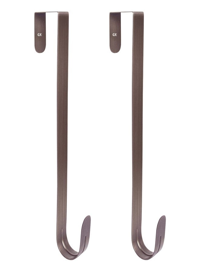 جايم إكسل خطاف معدني كبير لتعليق أكاليل عيد الميلاد على الباب الأمامي من GameXcel، قطعتان، مقاس 15 بوصة - برونزي - Image 1