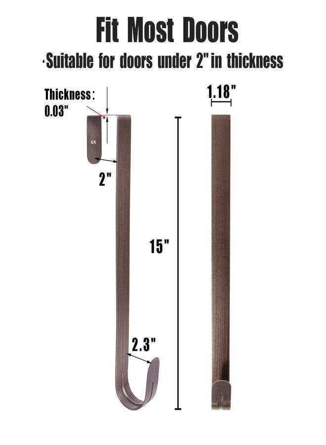 جايم إكسل خطاف معدني كبير لتعليق أكاليل عيد الميلاد على الباب الأمامي من GameXcel، قطعتان، مقاس 15 بوصة - برونزي - Image 4