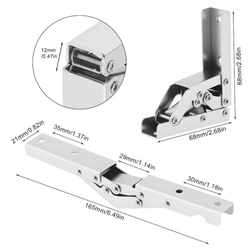 Serplex® 90° Cabinet Door Hinges, Flip-up/Flip-down Closet Door Hinges, Slow Closing Heavy Duty Metal Hinges for Folding Shelf, Cabinet, Closet, Universal Soft Close Lift-up Support Hinges - Image 2