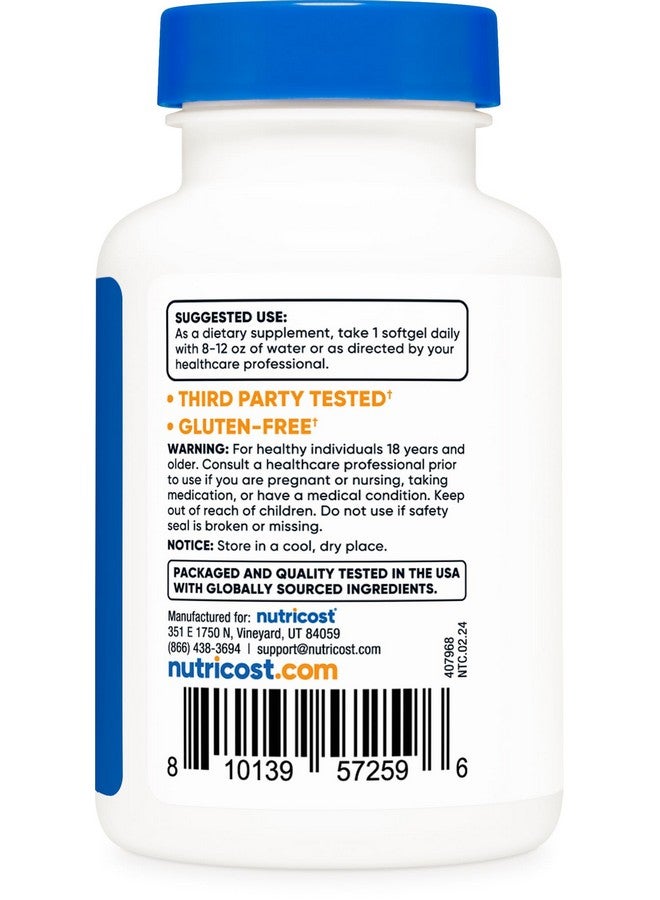 Nutricost Astaxanthin 12mg, Non-GMO and Gluten Free, 120 Softgels (4 Month Supply) - Image 4