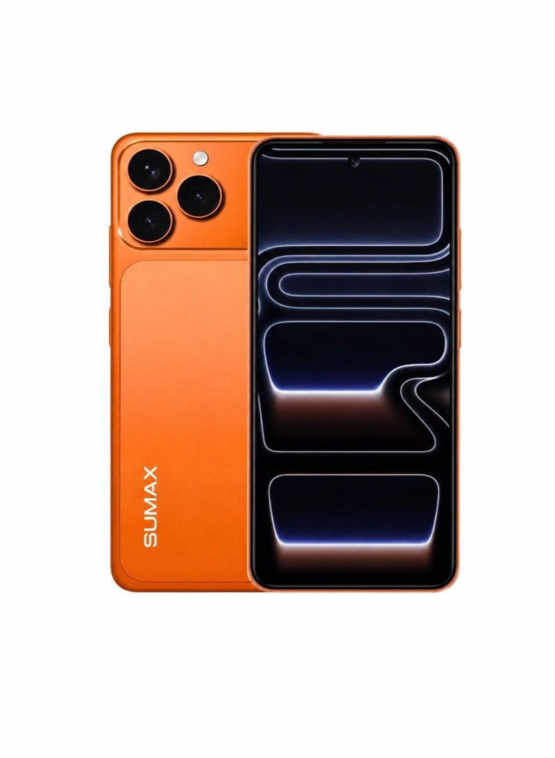 Sumax 17 Pro Max 5G Smartphone | 24GB RAM + 1TB ROM | 6.8-Inch HD+ Display | 30MP AI Triple Camera | 5000mAh Battery | Dual SIM | Face Unlock | Ultra-Slim Design | Orange | 1 Year Warranty - Image 1