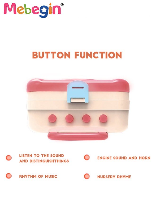 MEBEGIN 2-in-1 Kitchen Playset with Travel Case Mode, Musical Suitcase with 4 Buttons and Rich Kitchen Accessaries, Kitchen Pretend Play Toys, Travel Suitcase Turning into Kitchen Restaurant Kit, Ideal Gift for Kids Aged 3+  - Image 5