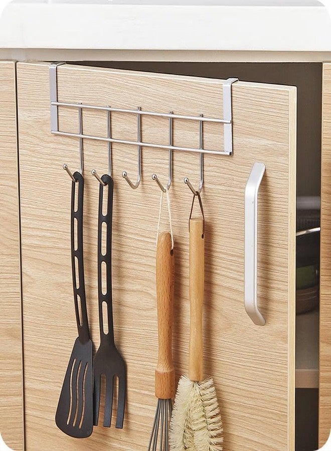 VIVITO Stainless Steel Door Hook Organiser (5 Hooks) | Over-The-Door & Wall Hanger Rack for Clothes, Towels, Bags, Keys & Kitchen Tools | Rust-Free, Heavy-Duty & Space-Saving Solution (Pack of 2) - Image 4