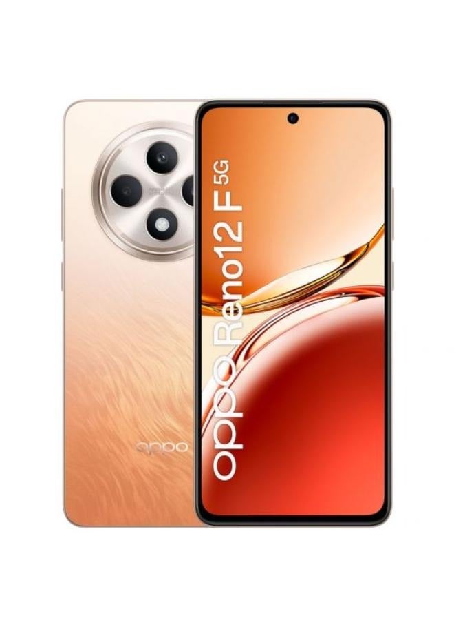 أوبو هاتف Reno 12F 5G ثنائي الشريحة باللون البرتقالي الكهرماني وذاكرة الوصول العشوائي (RAM) سعة 12 جيجابايت وسعة 512 جيجابايت - الإصدار العالمي - Image 1