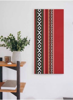 LOWHA Framed Canvas Wall Art Stretched Over Wooden Frame, Panorama Orientation Arabian Sadu Rug Painting, For Home, Living Room, Office Décor  - Image 2
