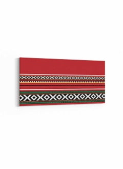LOWHA Framed Canvas Wall Art Stretched Over Wooden Frame, Panorama Orientation Arabian Sadu Rug Painting, For Home, Living Room, Office Décor  - Image 5