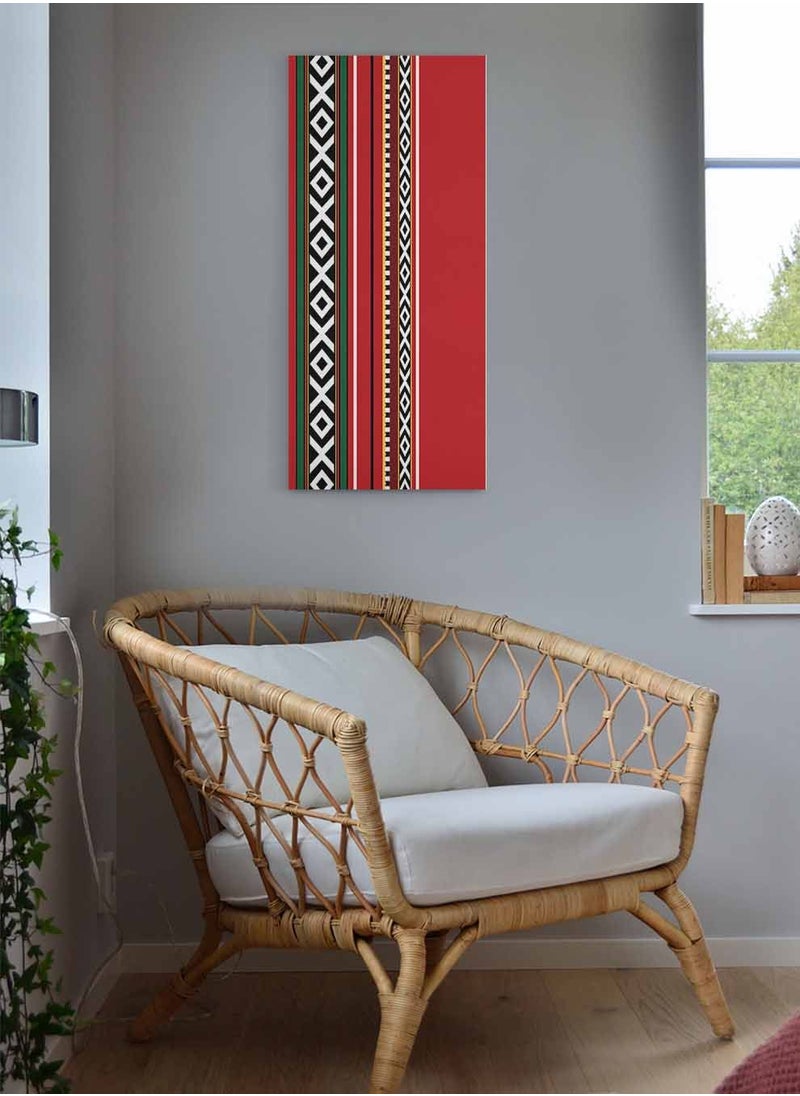 LOWHA Framed Canvas Wall Art Stretched Over Wooden Frame, Panorama Orientation Arabian Sadu Rug Painting, For Home, Living Room, Office Décor  - Image 1