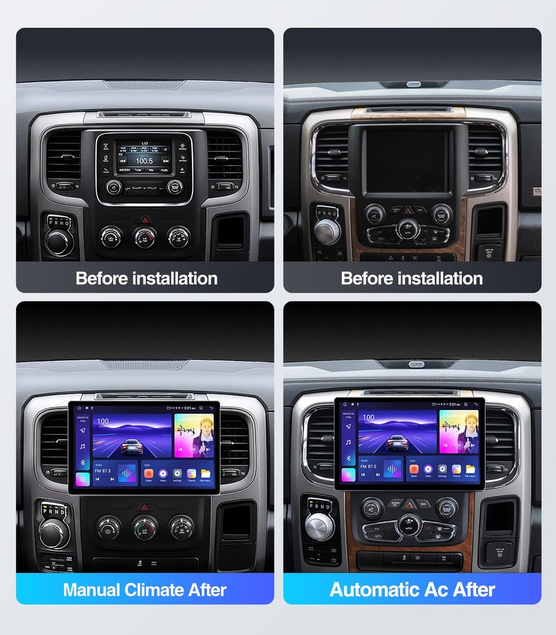 AINAVI 11.5 inch (4G+64G) Car Radio Stereo Upgrade for Dodge Ram 1500 2500 3500 2013-2018 Compatible with Carplay Android Auto GPS Navigation WiFi Bluetooth Mirroring Touchscreen Headunit Replacement - Image 2