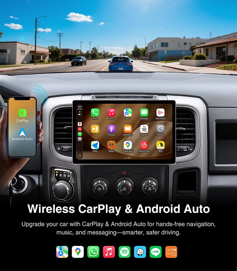 AINAVI 11.5 inch (4G+64G) Car Radio Stereo Upgrade for Dodge Ram 1500 2500 3500 2013-2018 Compatible with Carplay Android Auto GPS Navigation WiFi Bluetooth Mirroring Touchscreen Headunit Replacement - Image 4