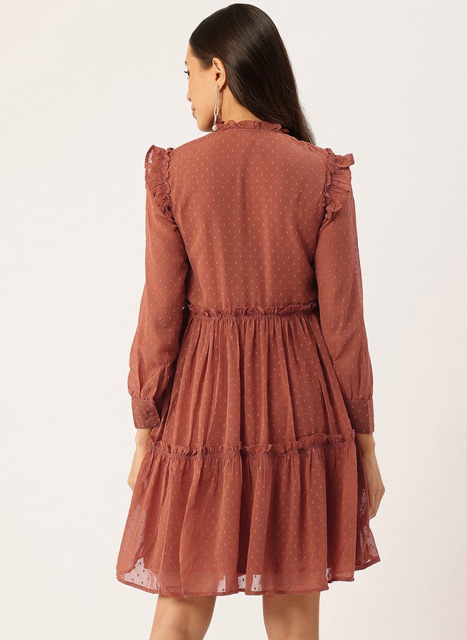 Rue Collection فستان شيفون مزخرف بقصة ضيقة ومتسعة للنساء - Image 4