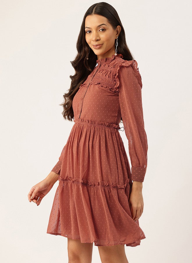 Rue Collection فستان شيفون مزخرف بقصة ضيقة ومتسعة للنساء - Image 3