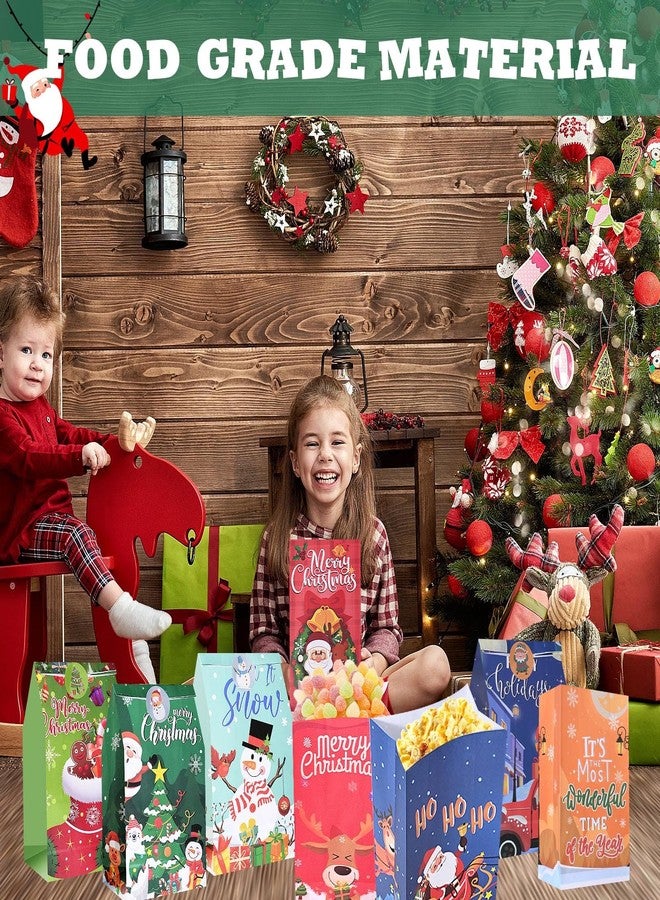 firstake Christmas Treat Bags for Kids - 32pcs Xmas Candy Bags, Small Christmas Paper Treat Bags for Classrooms, Party Supplies, Holiday Goody - Image 5