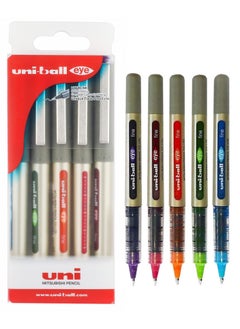 Uniball 5-Piece Eye Fine Rollerball Pen 0.7mm Tip Multicolour  - Image 1