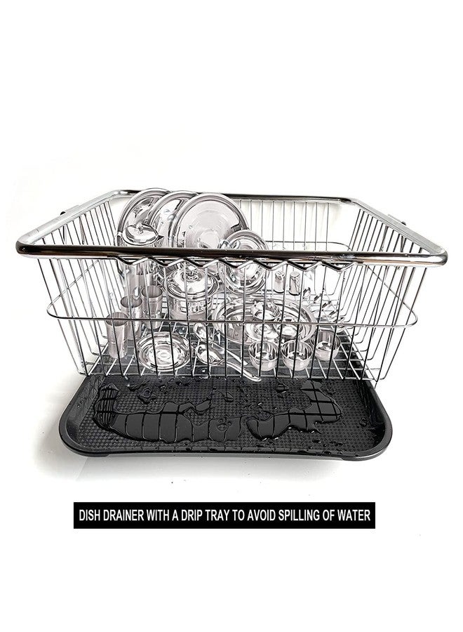 BIRDWING Dish Drainer Basket Plastic Tray to Collect Water | Premium Plastic Draining Tray | Fast Food Tray, Platter, Serving Tray for Breakfast, 35x45cm - Image 2