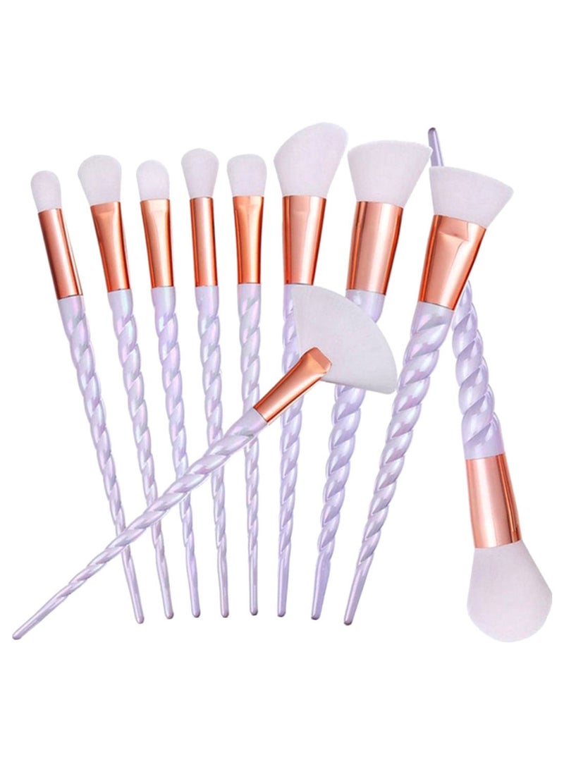NIBEMINENT 10-Piece Spiral Makeup Brush Set Multicolour - Image 1