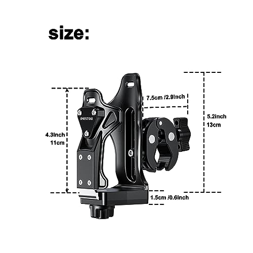 iMESTOU Motorcycle Cup Holder, ATV Water Bottle Holder Compatible with 50-90mm Dia. Cups Drinking Bottles Fits for 12-45mm Handlebars on Bike Scooter Stroller Golf Cart Wheelchair... - Image 3