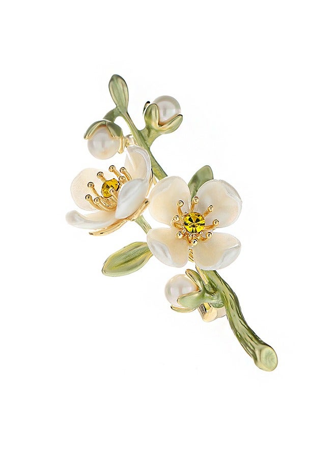 Beyond Phoenix Tail Brooch, Anti Rust and Anti Fading Alloy Brooch Pins, Jasmine Flower Shaped Clothing Brooch Corsage Scarf Clip Women Girls - Image 1
