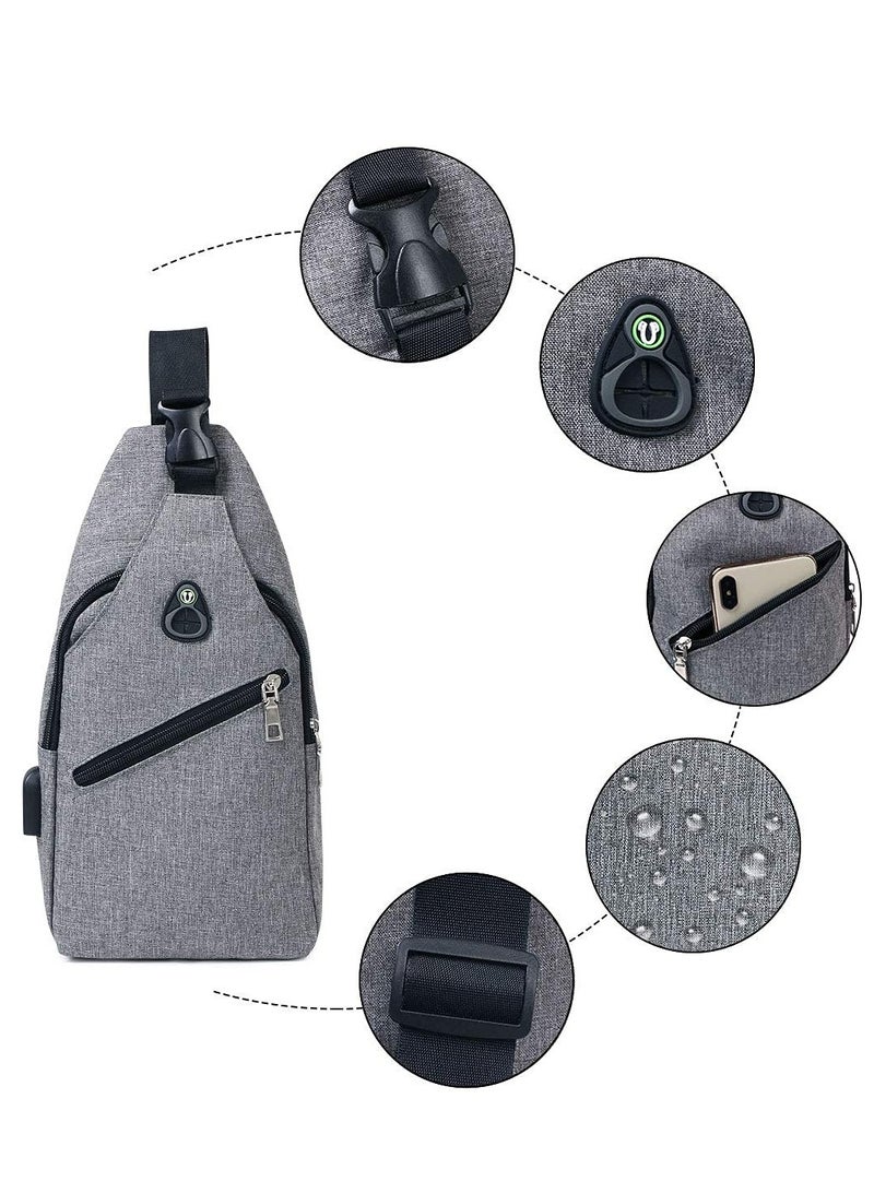 SOLARAE Sling Bag, Chest Bag with USB Charging Port, Men Lightweight Crossbody For Hiking,Cycling, Traveling - Image 3