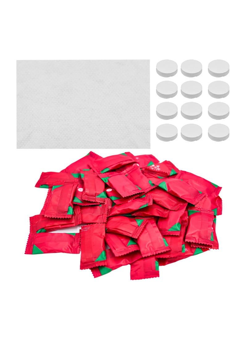 Zikra Soft Compressed Towels, 100 Pure Cotton Disposable Mini Face Cleansers for Travel, Beauty, and Outdoor Sports - Portable Coin Tissue Pack - Image 1