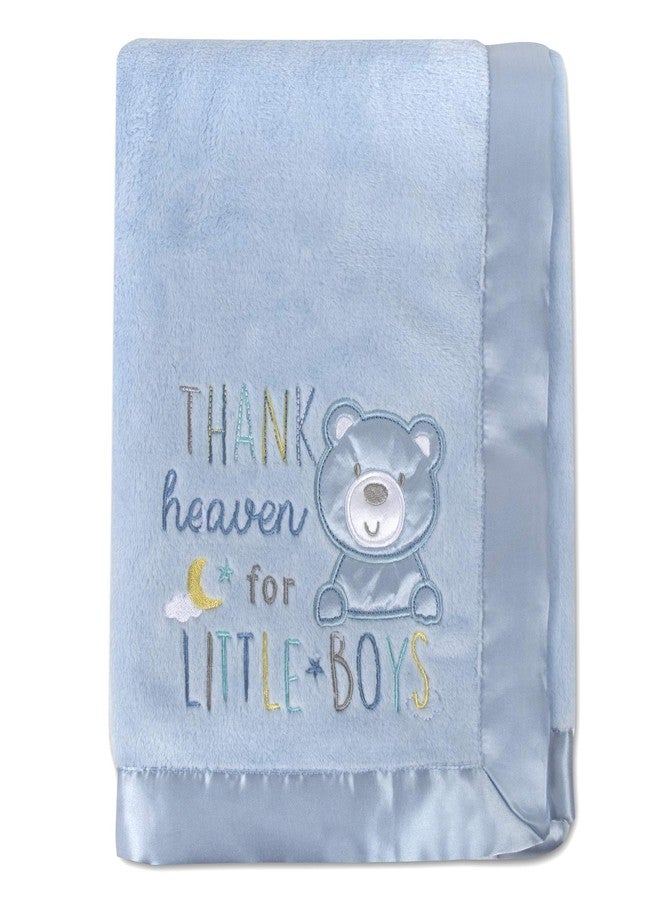 Baby Essentials 30x40 Fleece Baby Nursery Blanket with Satin Trim for Boys, Girls, and Unknown Gender Baby (Blue) - Image 2