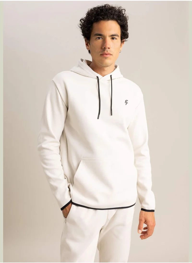 ديفاكتو Man Hooded Long Sleeve Knitted Sweatshirt