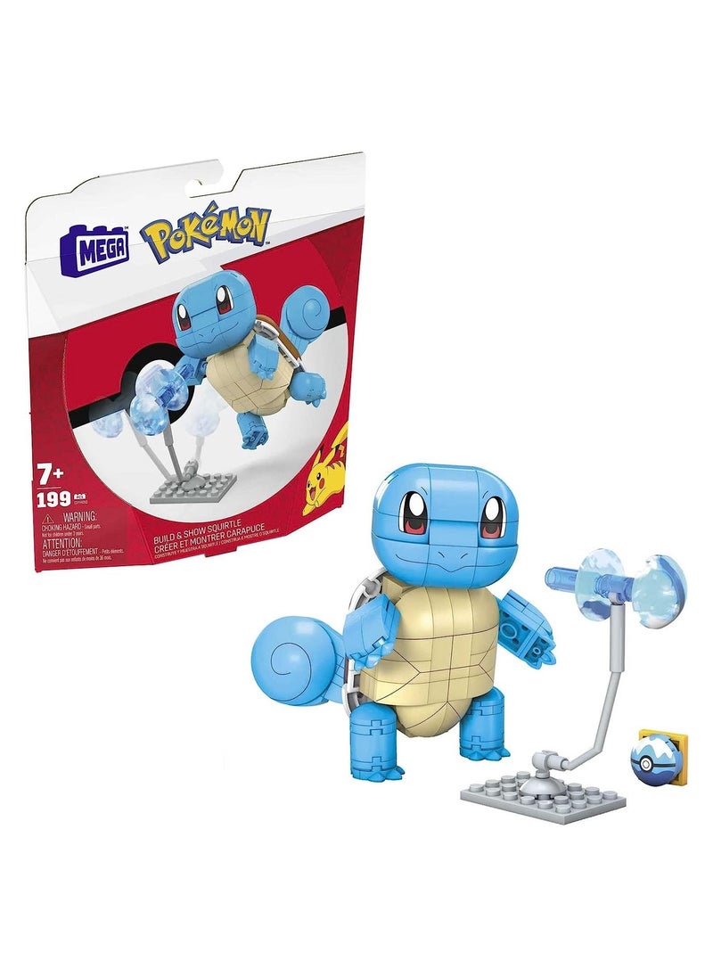 MEGA Construx Pokémon Build & Show Squirtle Building Toys for Kids 199pcs Set  - Image 1