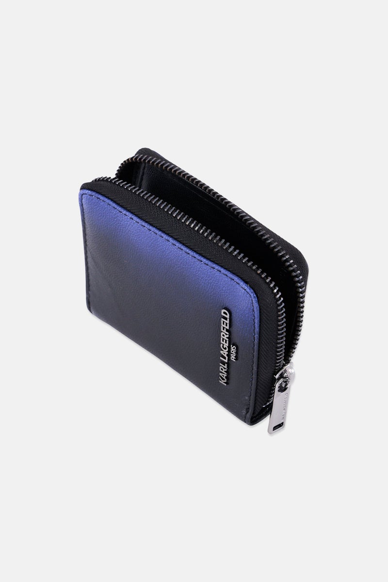 Karl Lagerfeld Men Ombre Zipper Wallet, Black - Image 3