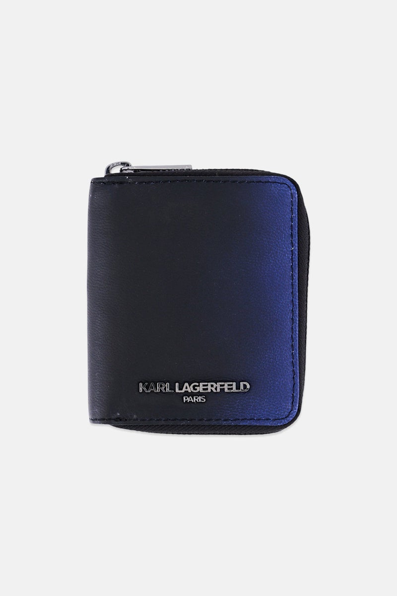 Karl Lagerfeld Men Ombre Zipper Wallet, Black - Image 1