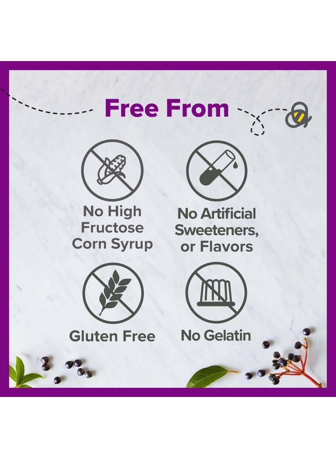 Zarbee's Elderberry Gummy Daily Immune Support Supplement with Vitamins A, C, D, E & Zinc, Black Elderberry Fruit Extract, Natural Berry Flavor, 60 Count - Image 4