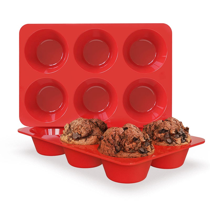 SILIVO 2 Pack Jumbo Muffin Pan - 6 Cup Nonstick Large Muffin Pans for Homemade Muffin and Cupcake - Image 1