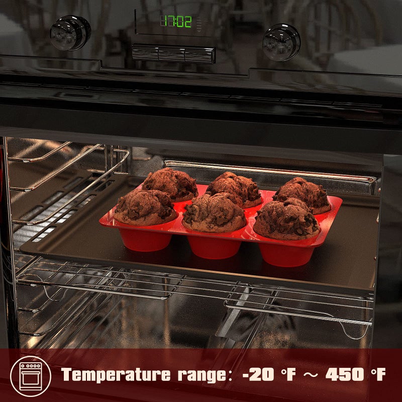 SILIVO 2 Pack Jumbo Muffin Pan - 6 Cup Nonstick Large Muffin Pans for Homemade Muffin and Cupcake - Image 5