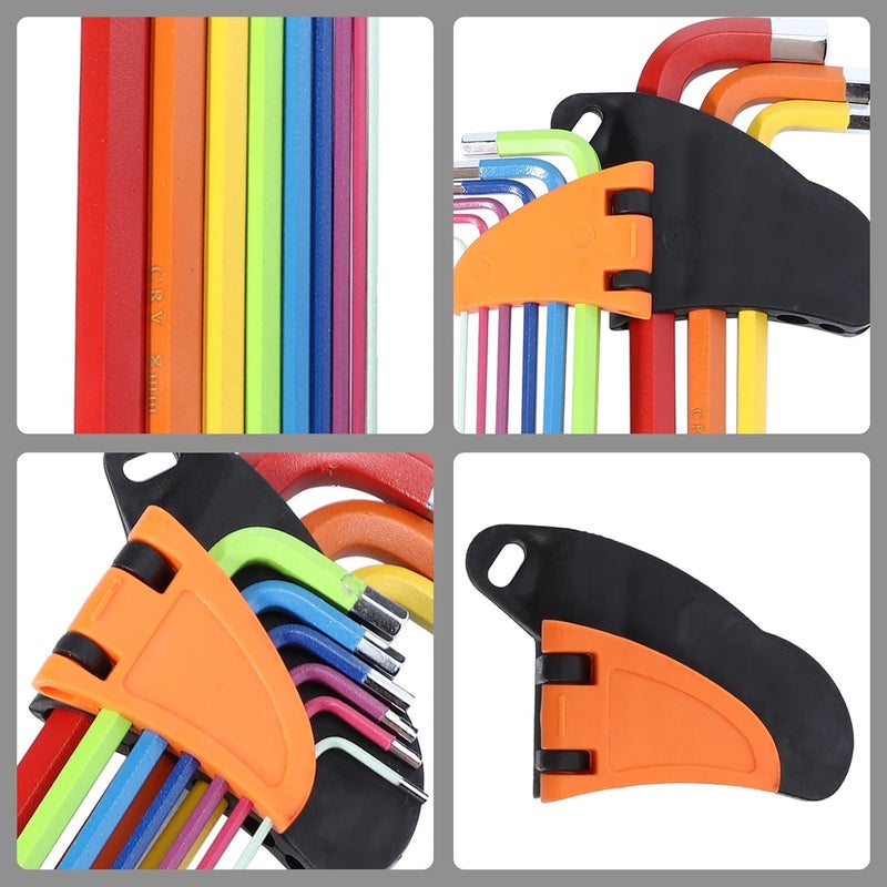 9pcs Colored Long Arm Ball End Hex Key Set Multi-function Steel Wrenches with Color Coding for Repair and Assembly Tools - Image 5