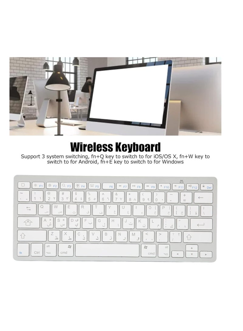 Delo Mini Bluetooth Keyboard, Right Qais, Ultra Slim Compact Wireless Keyboard, Portable External Keyboard for Laptop, Computer Drum (Arabic) - Image 2