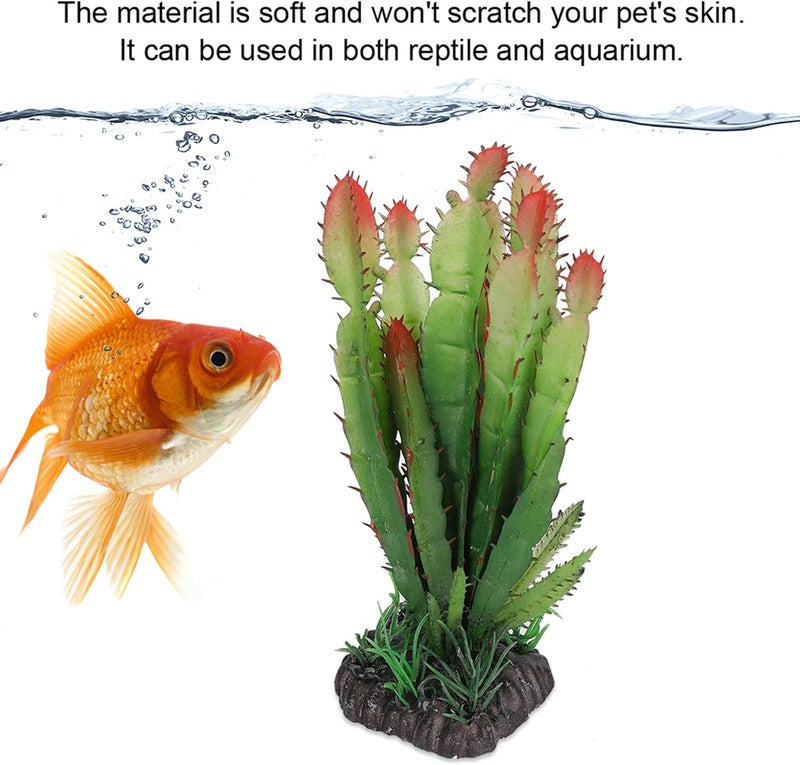Hztyyier Reptile Habitats Landscaping Plant Decoration Terrarium Decor Plastic Cactus Aquarium Artificial Plants for Aquarium Fish Reptile Terrarium - Image 4