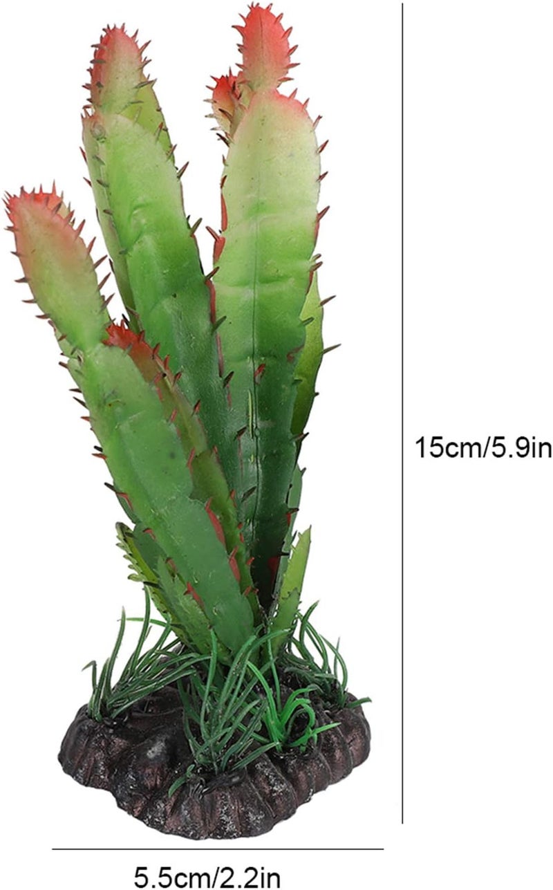 Hztyyier Reptile Habitats Landscaping Plant Decoration Terrarium Decor Plastic Cactus Aquarium Artificial Plants for Aquarium Fish Reptile Terrarium - Image 2