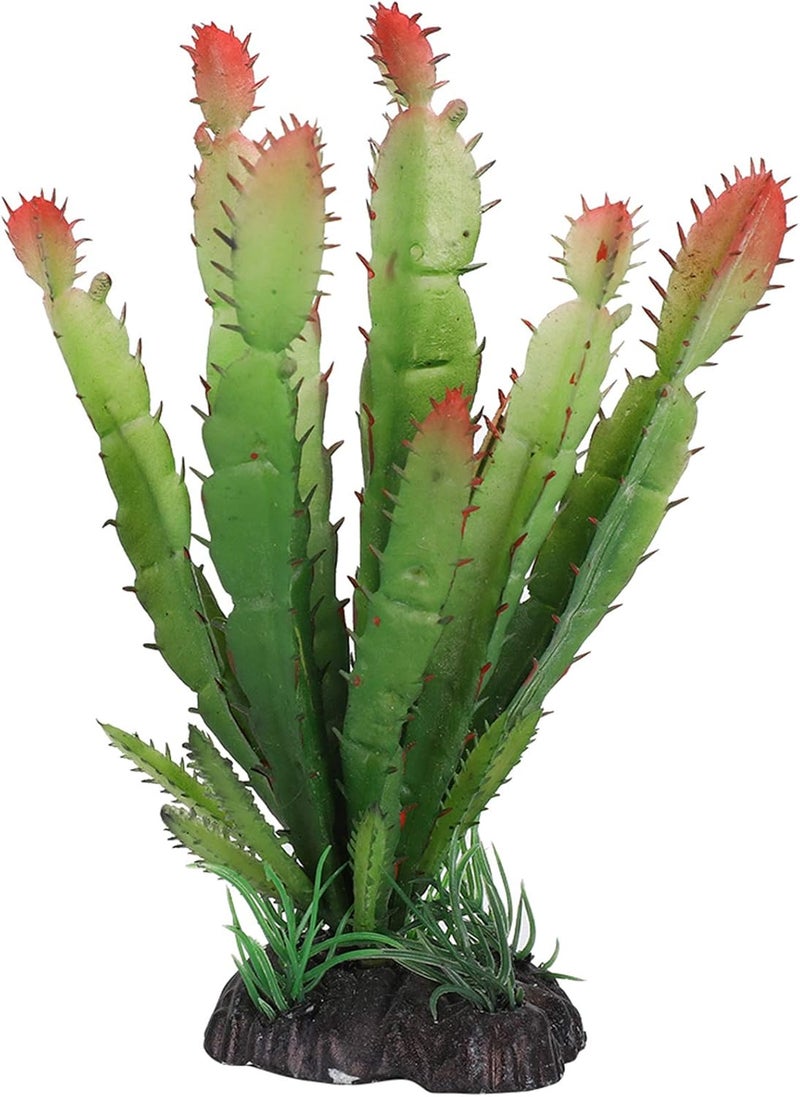 Hztyyier Reptile Habitats Landscaping Plant Decoration Terrarium Decor Plastic Cactus Aquarium Artificial Plants for Aquarium Fish Reptile Terrarium - Image 1