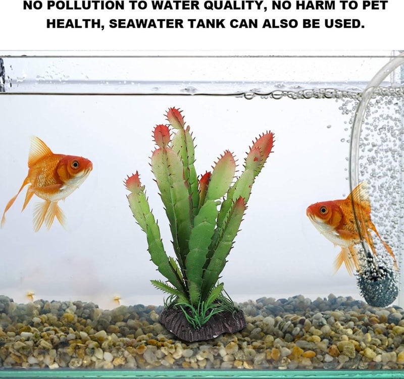 Hztyyier Reptile Habitats Landscaping Plant Decoration Terrarium Decor Plastic Cactus Aquarium Artificial Plants for Aquarium Fish Reptile Terrarium - Image 5