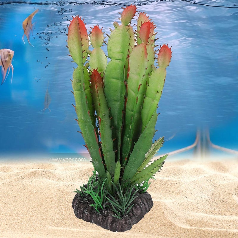 Hztyyier Reptile Habitats Landscaping Plant Decoration Terrarium Decor Plastic Cactus Aquarium Artificial Plants for Aquarium Fish Reptile Terrarium - Image 3