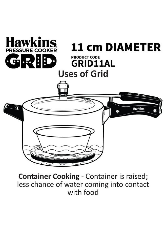 Hawkins 11 cm Pressure Cooker Grid for Steaming Food and Container Cooking, Silver (GRID11AL), Aluminium,3 litre - Image 5